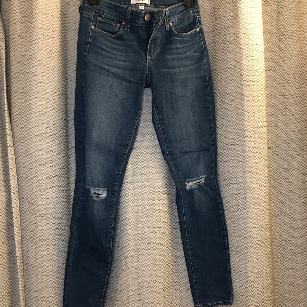 PAIGE Vertugo Ankle low/mid rise ripped jeans